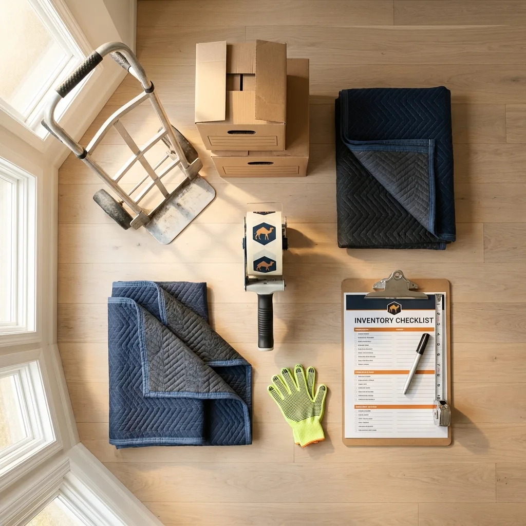 Professional moving supplies and packing materials layout for Housatonic residential relocations