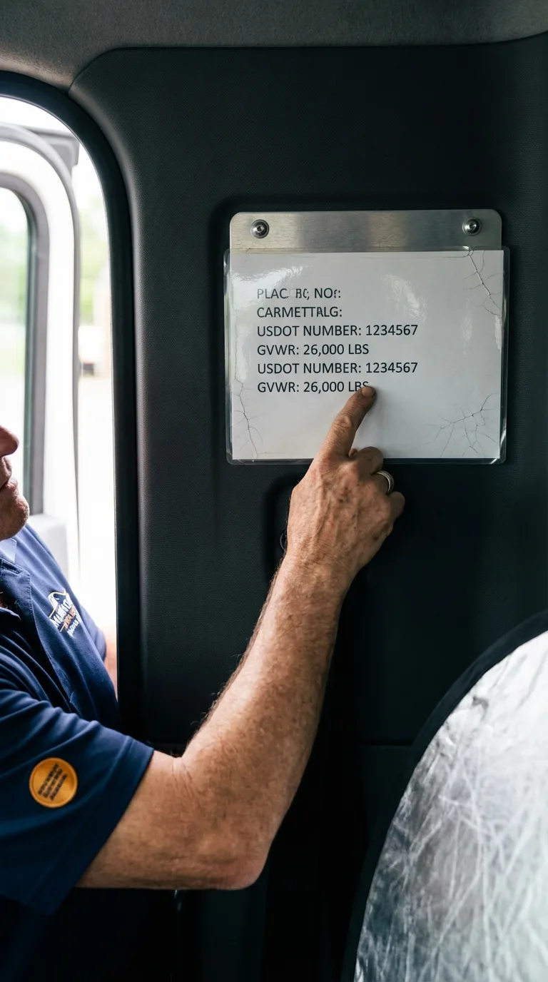 USDOT licensing placard verification in Housatonic